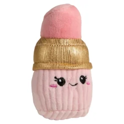 Kuscheltier Lippenstift mit Gesicht, pink, 10 cm