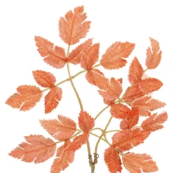 Laubzweig Samt, dunkelorange, 36 cm