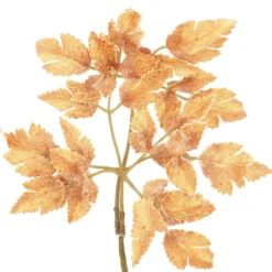 Laubzweig Samt, orange, 36 cm
