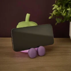 LED-Deko mit Gesicht, Aubergine, 11 cm