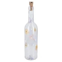 LED-Flasche Frühjahr, Schmetterling/Blume, 32 cm