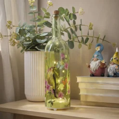 LED-Flasche Vogelgesang, grün, 32 cm