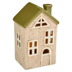 LED-Haus Dach, grün/eckige-Fenster, 16 cm
