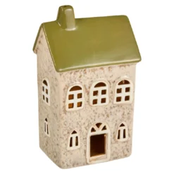 LED-Haus Dach, grün/runde-Fenster, 16.5 cm