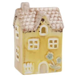LED-Haus Frühling, gelb, 12 cm