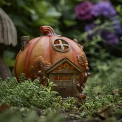LED-Haus Herbst, Kürbis, 18 cm