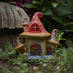 LED-Haus Herbst, Pilz/Punkte, 20 cm