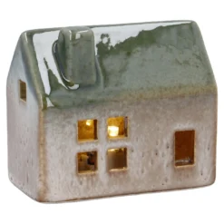 LED-Haus Rustik, grün, 8 cm