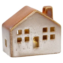 LED-Haus Rustik, orange, 8 cm