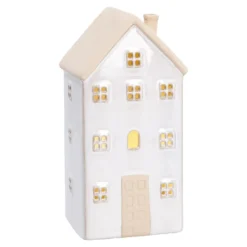 LED-Haus Rustik, weiß, 17 cm