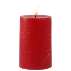 LED-Kerze Rustik, rot, 7.5 x 14.5 cm