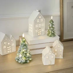 LED-Kerze Tanne, grün, 14 cm