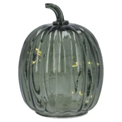 LED-Kürbis Glas, dunkelgrün, 14.5 cm