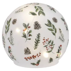 LED-Kugel Weihnachten/Zweige/satiniert, 12 cm