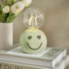 LED-Lampe mit Smiley-Sockel, grün, 16 cm