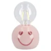 LED-Lampe mit Smiley-Sockel, rosa, 16 cm