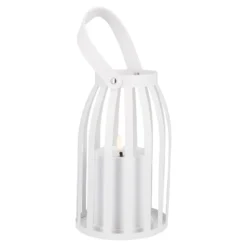 LED-Laterne Metall, weiß, 20 cm