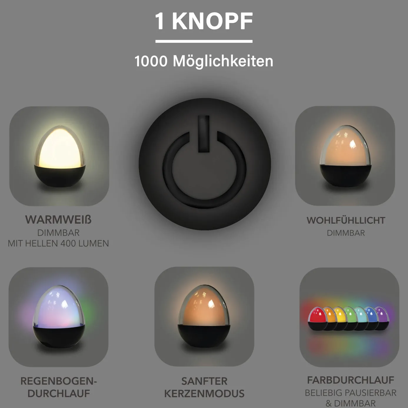 LED-Leuchte Ovo, Metall, 22 cm