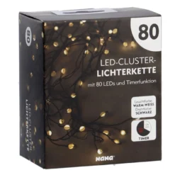 LED-Lichterkette Cluster, schwarz, 80er