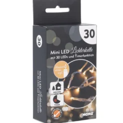 LED-Lichterkette Mini mit Timer, 30er