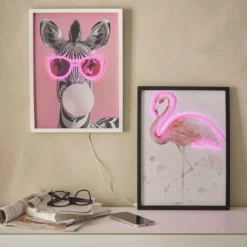 LED-Objekt Neon, Zebra/weiß, 30 x 40 cm