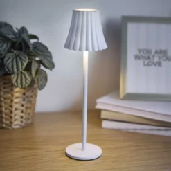LED-Tischlampe Schirm, weiß, 28 cm