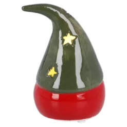 LED-Wichtel mit Mütze, grün, 11 cm