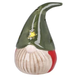 LED-Wichtel mit Mütze, grün, 11 cm