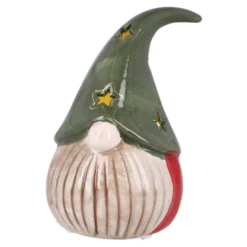 LED-Wichtel mit Mütze, grün, 14 cm
