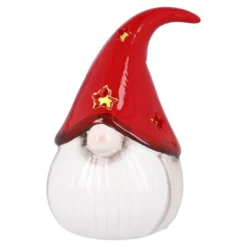 LED-Wichtel mit Mütze, rot, 14 cm