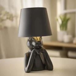 Leuchte Hase, schwarz/matt, 19 cm