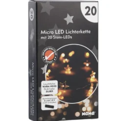 Lichterkette Sterne, Draht, 20er, 190 cm