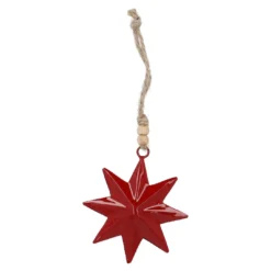 Metall-Anhänger Glanz, Stern/rot, 8 cm