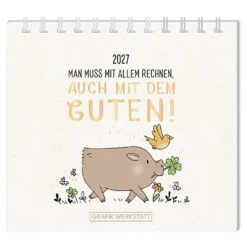 Mini-Tischkalender 2027, Man muss mit allem rechnen