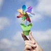 Mini-Windmühle im Topf, irisierend/bunt, 15 cm