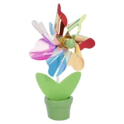 Mini-Windmühle im Topf, irisierend/bunt, 15 cm