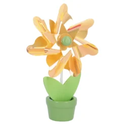 Mini-Windmühle im Topf, irisierend/orange, 15 cm