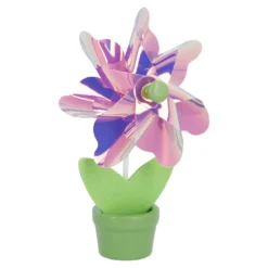 Mini-Windmühle im Topf, irisierend/pink, 15 cm