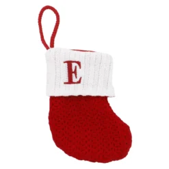 Nikolausstiefel Buchstabe, Strick, E, 18 cm