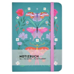Notizbuch Floral, A6, petrol