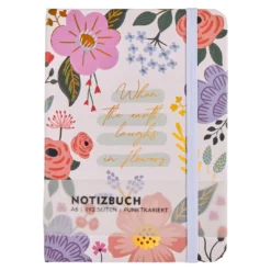 Notizbuch Floral, A6, weiß