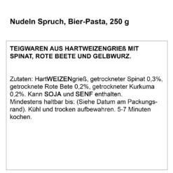 Nudeln Spruch, Bier-Pasta, 250 g