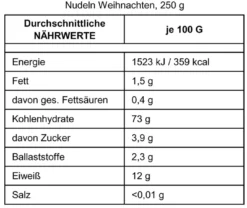 Nudeln Weihnachten, Dackel, 250 g
