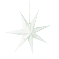Papierstern, 60 cm, Blumen-Stanzung, weiß