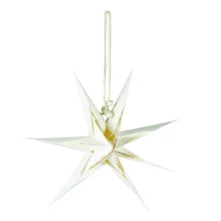 Papierstern , 3D, weiß/gold, 18 cm