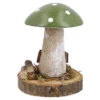 Pilzdeko auf Holzscheibe, grün, 8 cm