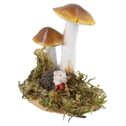 Pilz-Dekoration mit Moos, Igel, 8.5 cm