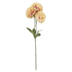 Pompom Herbst mit 3 Blüten, creme/flieder, 43 cm