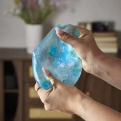 Quetsch-Würfel, blau, 7 cm