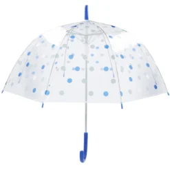 Regenschirm Transparent, Dots, blau, 82 cm